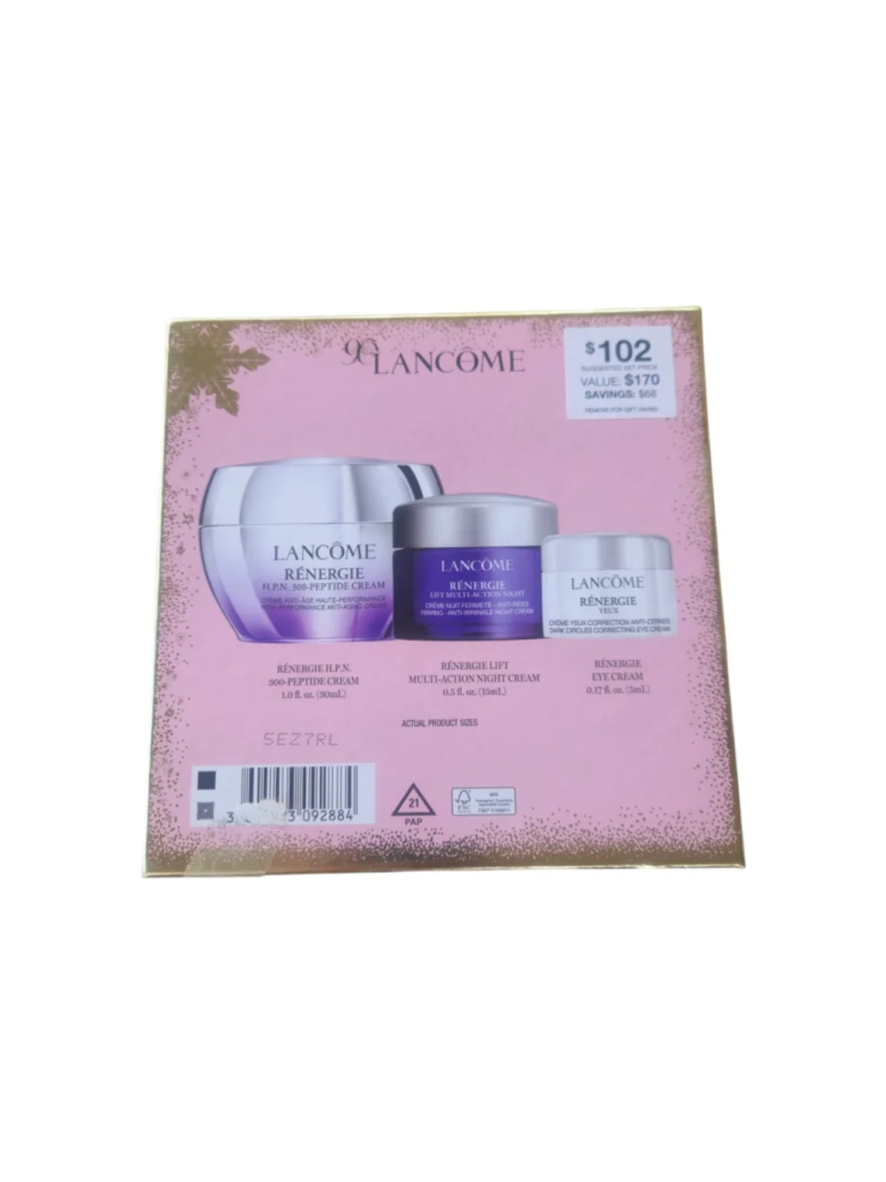 Lancôme Women's Renergie Skincare Set, One Size, Pink and Gold